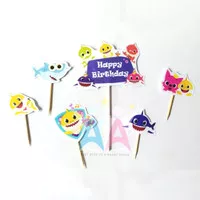 Topper Cake Set BABY SHARK Kue Ulang Tahun Anak