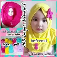 jilbab anak murah meriah model bunga kancing depan/Khimar/hijab