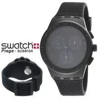 Swatch SUSB104 Original - Swatch Chrono Black Jam Tangan Swatch Piege