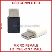 USB Converter Micro to 3.1 Type-C Adapter Cable Data Charger Type C - Putih