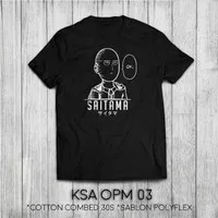 Kaos Anime One Punch Man Saitama OK Black White KSA OPM 03