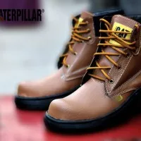 sepatu safety Caterpillar high Tan #01