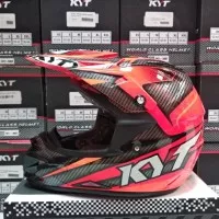 Helm KYT Cross Over Motif Super Red Fluo Black EDT Race Motocross