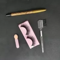 Set Bulu Mata Pensil Alis Sisir Sikat Alis Make Up Mata Rias Wajah