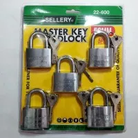 Gembok Master Key 50mm x 5pcs/ Gembok Rumah/ Gembok Gudang