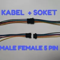 Soket Terminal Kabel Male Female 5 PIN - 5 Kabel