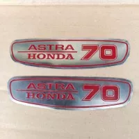 EMBLEM TANGKI PISPOT C70 C50 ASTRA HONDA PLAT STAINLESS