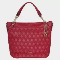 Bonia Honeycomb Leather Hand Bag Wanita - Red Original brend