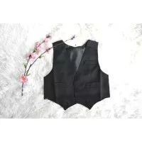 VEST ANAK LAKI HITAM POLOS - VEST ROMPI JAZ ANAK COWO