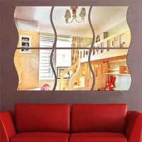Stiker Dekorasi Dinding Wave Cafe Tempel Mirror Acrylic 6 PCS - SL07