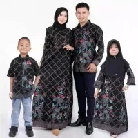 Couple Batik Gamis Set Anak Baju Batik Couple Keluarga Ayah Ibu & Anak