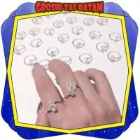 A018 Cincin OPENING Cincin Adjustable Motif Huruf Alfabet A-M Inggris