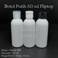 Botol Fliptop 60ml / Botol 60ml Fliptop / Botol Toner / Botol Putih