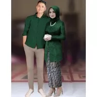 Setelan couple GITA hijau botol baju pesta kebaya wisuda lit kt