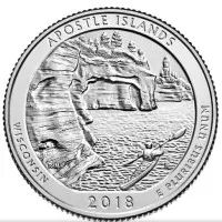 Coin Amerika Quarter dollar tahun 2018 National park Apostle Island