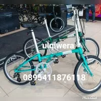 sepeda lipat dahon boardwalk D8 blue&green terbaru seri 2020