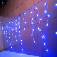 Lampu Tirai LED Biru / Blue Tumblr Lampu Hias Kamar Cafe Resto Rumah