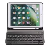 iPad 7 10.2 2019 Bluetooth Keyboard Leather Flip Case Pencil Holder