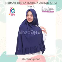 Jilbab Khimar Semi Instan Syari Renda Karina Afra (Size L) - Broken White
