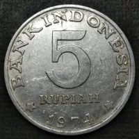 koin 5 rupiah tahun 1974