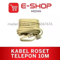 Kabel Line Telepon Rumah 10 meter / Kabel Roset telepon Rj 11 full