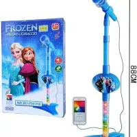 HS MICROPHONE FROZEN BIRU 8016A KADO MAINAN ANAK MIC NYANYI