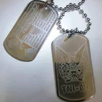 Kalung TNI AU INFANTERI / KOPASUS Monel Silver - Kalung Dog Tag