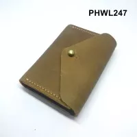 dompet kartu muat banyak model amplop simpel warna olive - PHWL247
