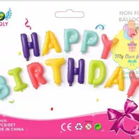 Balon Huruf HAPPY BIRTHDAY SET PASTEL / Balon HBD SET PASTEL