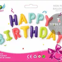 Balon Huruf HAPPY BIRTHDAY SET PASTEL / Balon HBD SET PASTEL