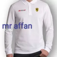 Baju Kaos kerah Polo Shirt lengan panjang scuderia ferrari