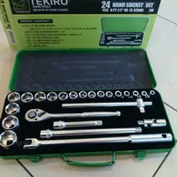 Tekiro Kunci Sok 1/2 Inchi Set 24 Pcs 8-32 mm 12PT Box Metal