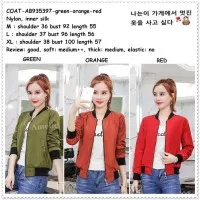 Jaket Bomber Jacket KPOP Wanita Korea Import AB935397 Red Army Green