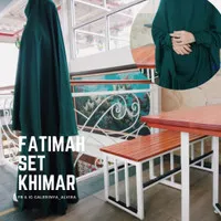 Gamis set Khimar / Gamis Polos / Gamis terbaru 2019 - Hijau Botol