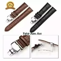 TALI JAM KULIT BUTTERFLY CLASP BUCKLE 20MM LEATHER STRAP BUTTERFLY 20