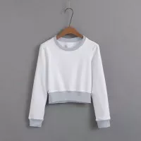 Della Crop T-Shirt Long Sleeve Sweater Tee High Waist Top