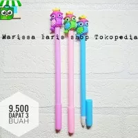 pulpen gel lucu karakter burung hantu owl (1set isi 3buah)/pulpen unik