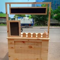 gerobak portable / booth portable / booth jati belanda / booth kayu