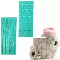 Texture Fondant Silicone Mat - Tree Bark + Brick Wall (2pcs)