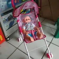 Mainan Stroller Bayi Stroller Mainan Plus Boneka Bayi