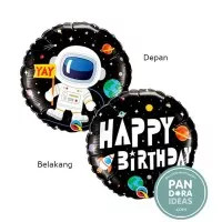 18" Happy Birthday Astronaut Balloon | Balon Foil Ulang Tahun Astronot