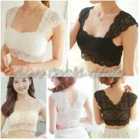 R239 Sexy lace crop cap sleeve bralette tank top LJ0153