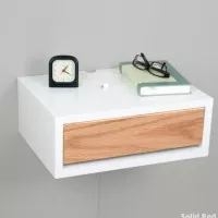Floating Bedside Table Laci 50x30x12 cm - Putih