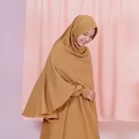 Khimar Hari Gold khimar satu lapis bahan wollycrepe syari hijab alila