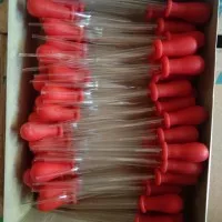 Pipet Tetes Kaca Pendek (+/- 10 -11 cm) Dot Merah