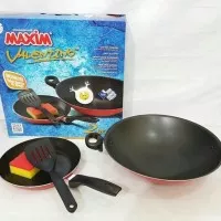 Maxim Valentino SET: Wajan + Teflon + Spatula + Sponge