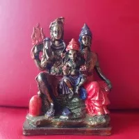 Patung Keluarga Dewa Siwa / Syiwa - Dewi Parwati dan Ganesha