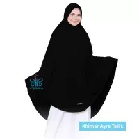 Afna Khimar Ayra Tali Wolfis Jet Black L Jilbab Jumbo Syari Pet Antem