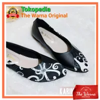 Sepatu Batik The Warna Karina White / Flat Shoes Etnik / Sepatu Teplek