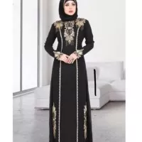 abaya Gamis syari asdf hitam arab bordir samara